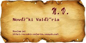 Nováki Valéria névjegykártya